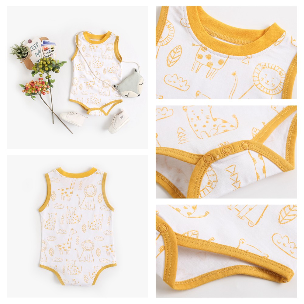 Bộ đồ liền thân Sanlutoz từ cotton in hoạt hình dễ thương cho bé