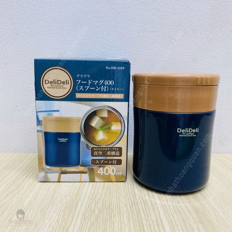 [Giao hàng HCM - 4h ] Combo Bình ủ cháo kèm thìa Pearl Lilfe (400ml, xanh navy) và Kìm kẹp càng cua, kẹp đồ ăn cứng Echo