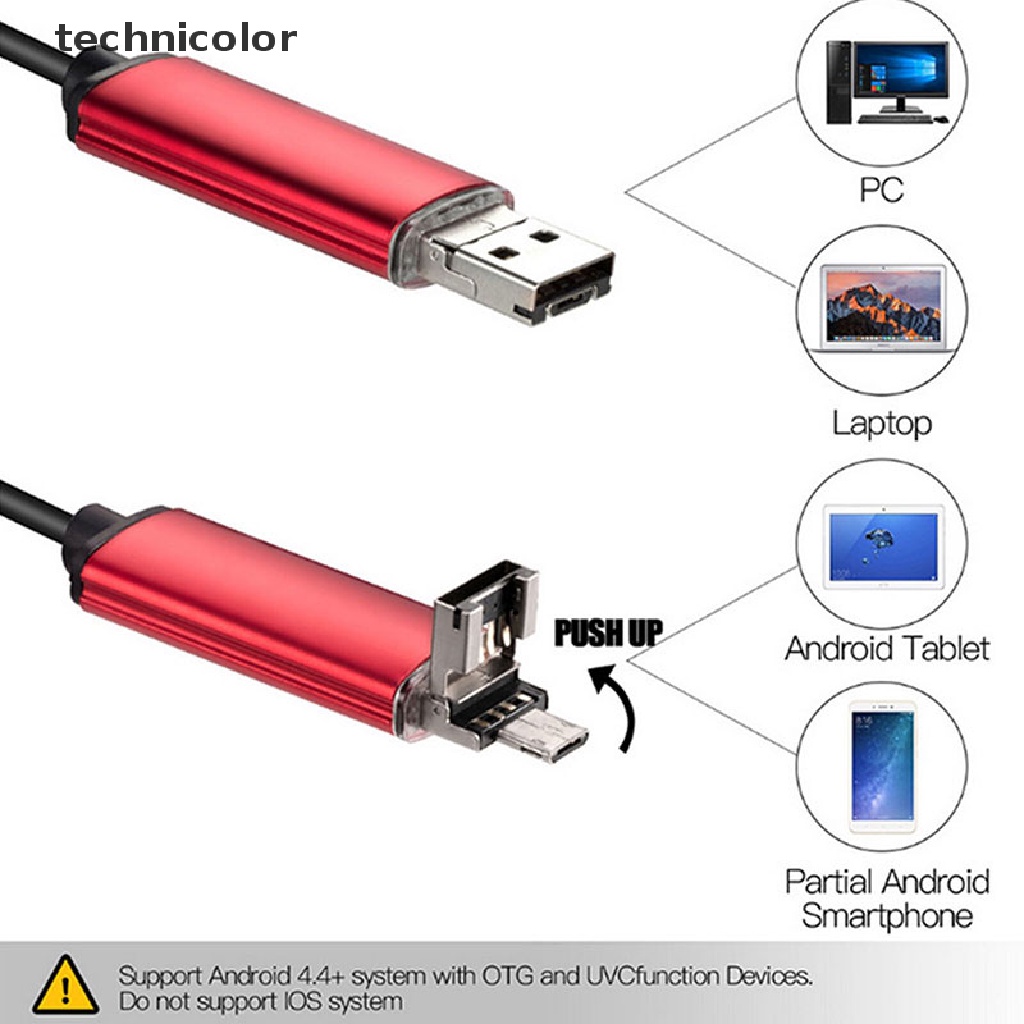 Camera nội soi Usb 6 bóng led 2m chống thấm nước cho Android Pc Jelly