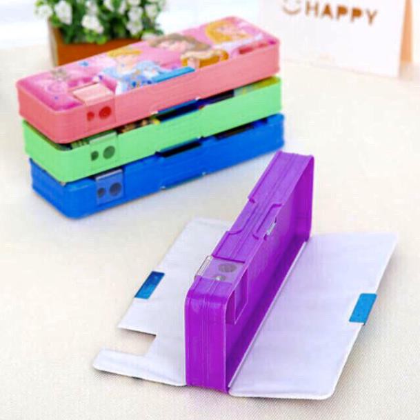 Hộp đựng bút nhựa 2 mặt có nam châm nhiều màu sắc - HV Store 326