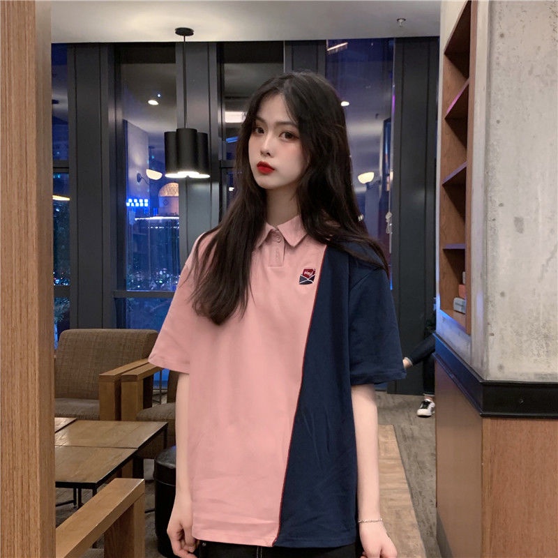 Áo polo Tay Ngắn Cổ POLO Màu Sắc Tương Phản Phong Cách Hàn Quốc Dành Cho Nữ 2022 JL-TX-263