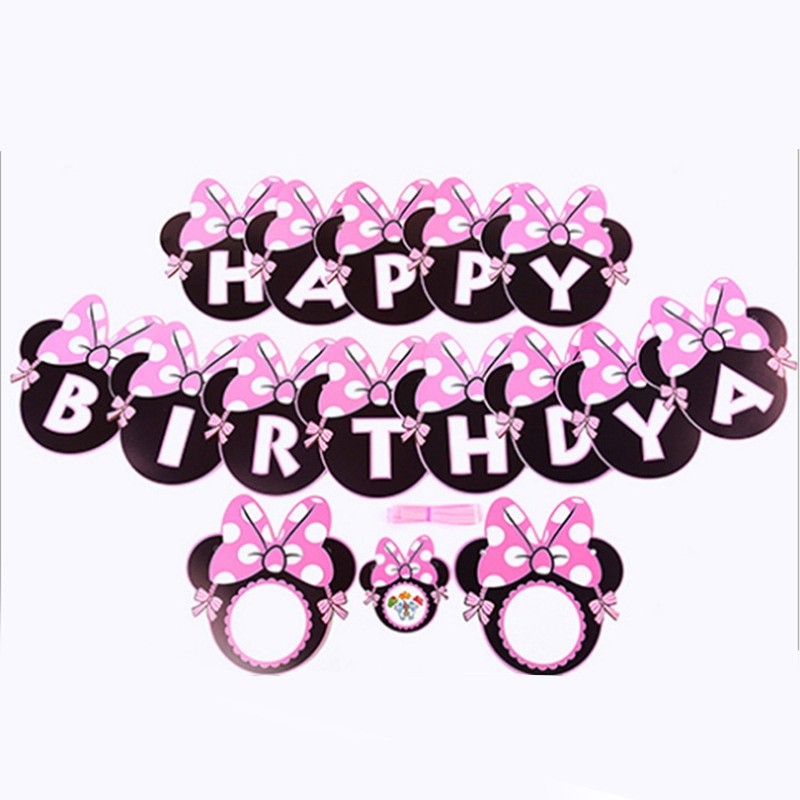 Dây Treo Trang Trí Tiệc Sinh Nhật Hình Chuột Mickey/Minnie Đáng Yêu