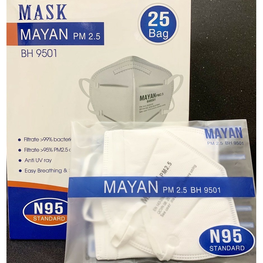 KHẨU TRANG MAYAN N95 TÚI 2 CÁI