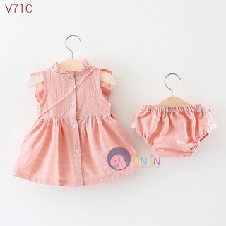 V71 - Đầm chip nơ viền bèo
