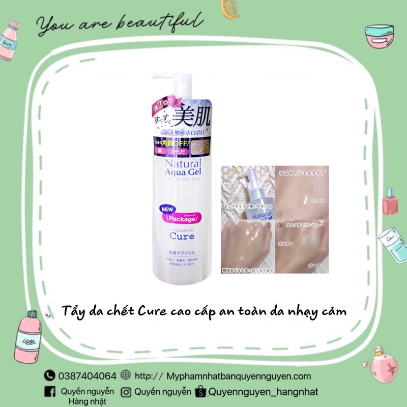 Tẩy Da Chết Cure Natural Aqua Gel Hàng Nhật Nội Địa 250ml