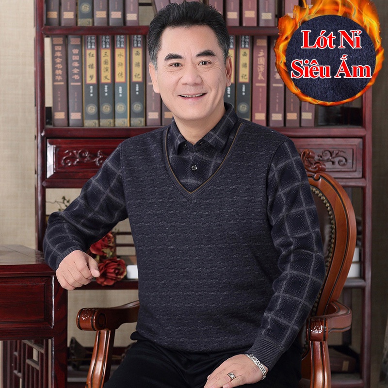 ÁO LEN TRUNG NIÊN LÓT NỈ SANG TRỌNG SIÊU ẤM - SIÊU ĐẸP, ÁO NGƯỜI CAO TUỔI