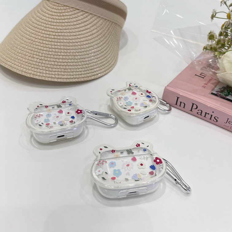 Vỏ Bảo Vệ Hộp Sạc Tai Nghe Bluetooth airpods 1/2 pro Bằng tpu Mềm Họa Tiết Hoạt Hình Gấu/Hoa Nhiều Màu Dễ Thương