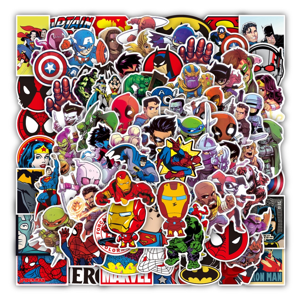 DISNEY 200 / 100 / 50 Miếng Dán Marvel The Avengers Trang Trí Nón Bảo Hiểm Laptop