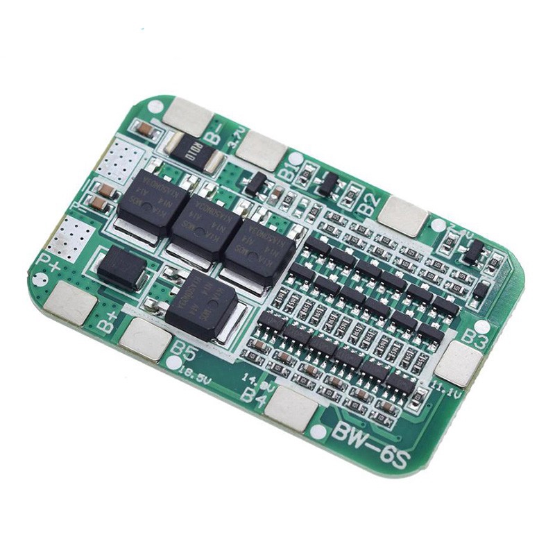 6S 15A 22V 24V 18650 Bảng bảo vệ pin Lithium-ion PCB BMS
