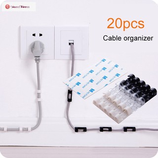 Bộ 20 kẹp nhựa dán tường cố định dây điện tiện lợi