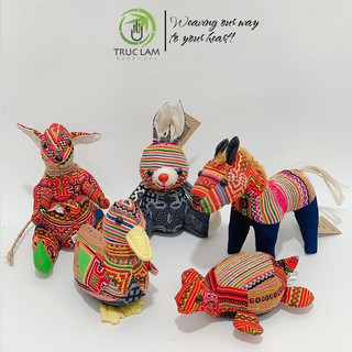 Đồ Chơi Cho Bé Thú Nhồi Bông Hình Con Thỏ, Vịt, Ngựa, Rùa Vải Thổ Cẩm Dệt Tay Bông Gòn Cao Cấp - Trúc Lâm Handmad