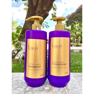 Dầu gội và dầu xả Lacei 800ml dành cho tóc hư tổn