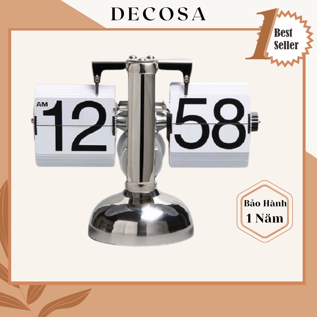 Đồng hồ lật số để bàn trang trí phong cách cổ điển DECOSA