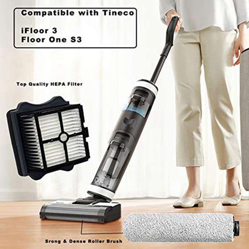 [New]Replacement Brush Roller and Vacuum Filter Suitable for Tineco IFloor 3/IFloor One S3 Cordless Wet Dry Vacuum Cleaner