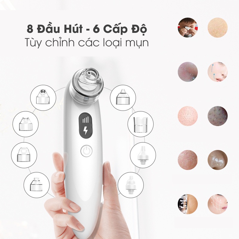 Máy Hút Mụn Cầm Tay Z-01, Kiêm Máy Hút Mũi Trẻ Em 6 Cấp Độ