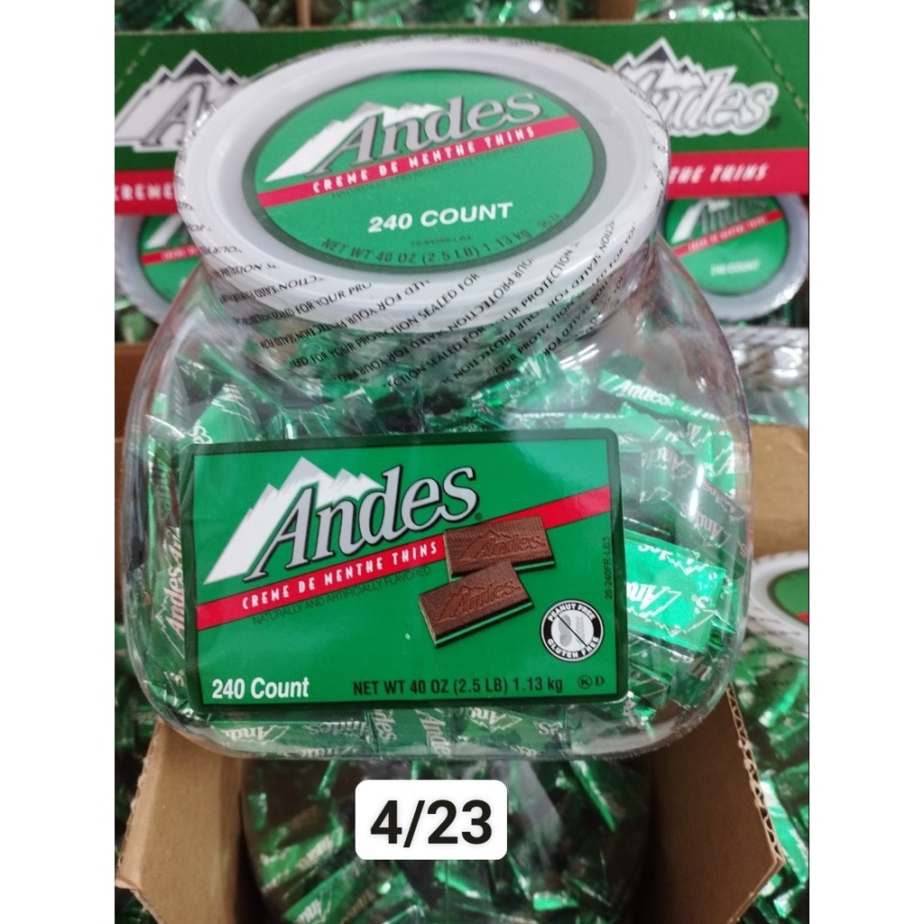 Socola bạc hà Andes Mỹ Chocolate Mint Andes bạc hà the mát [Hộp 240 thanh]