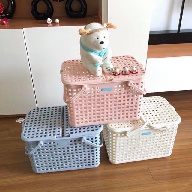 Giỏ Đi Sinh Làn Đựng Đồ Cho Mẹ Và Bé Đa Năng Có Nắp Đậy Inochi