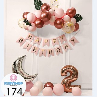 Set bóng trang trí sinh nhật bé gái ruby174