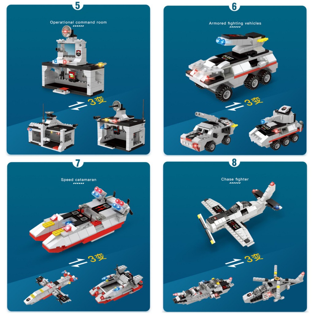 [1336CT-Hộp Giấy] BỘ ĐỒ CHƠI XẾP HÌNH LEGO Chiến Hạm, LEGO OTO, LEGO ROBOT,LEGO TÀU CHIẾN,LEGO XE SWAT,LEGO TÀU SÂN Bay