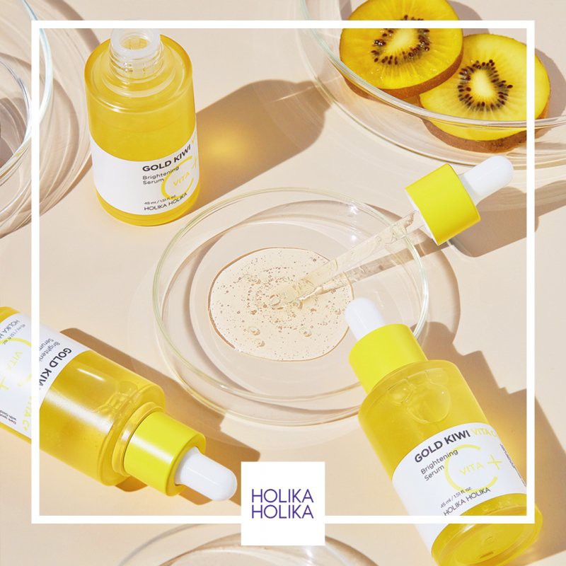 Set 2 lọ tinh chất dưỡng ẩm, làm trắng da Holika Holika gold Kiwi vita C + Brightening Serum
