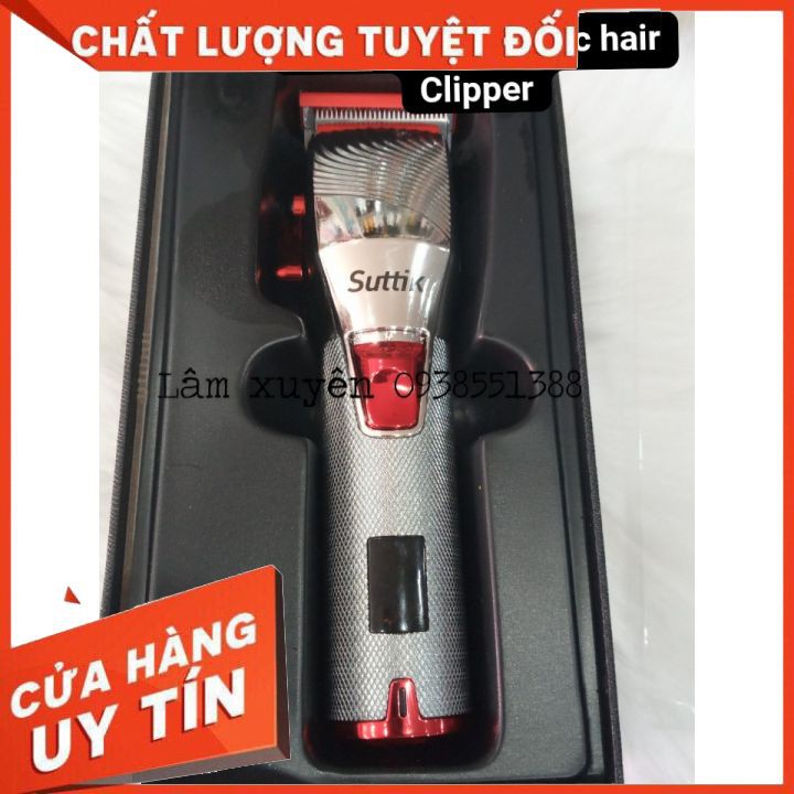 [Siêu Phẩm] Tông đơ cắt tóc Suttik BẠC hair  clipperCHÍNH HÃNG thiết kế sang chảnh, lưỡi thép, chuyên dụng cho salon