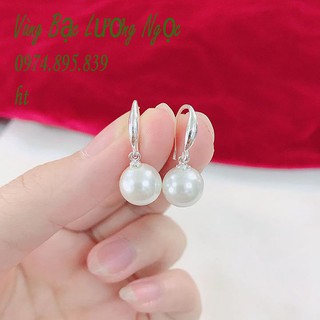 Bông tai móc câu trai bằng bạc