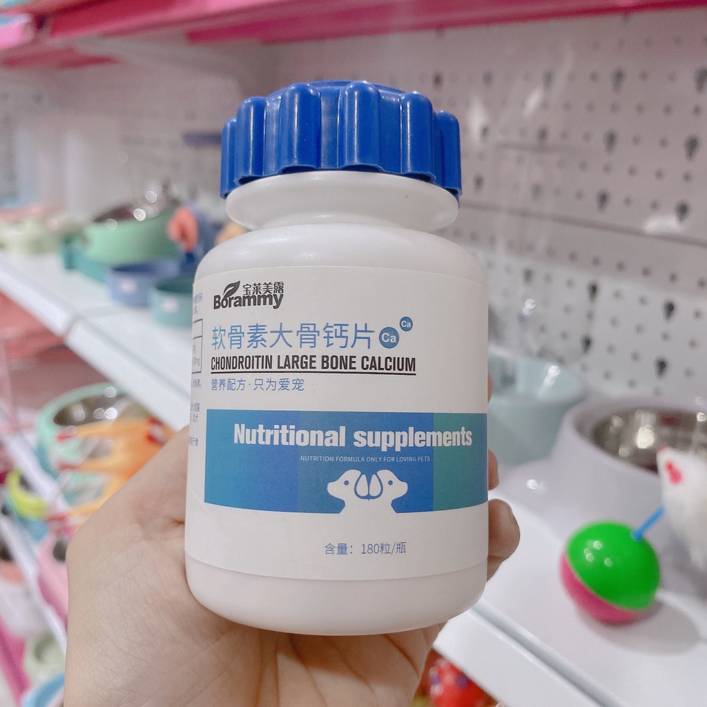 Vitamin Borammy bổ sung khoáng chất, Canxi cho chó mèo (180v)
