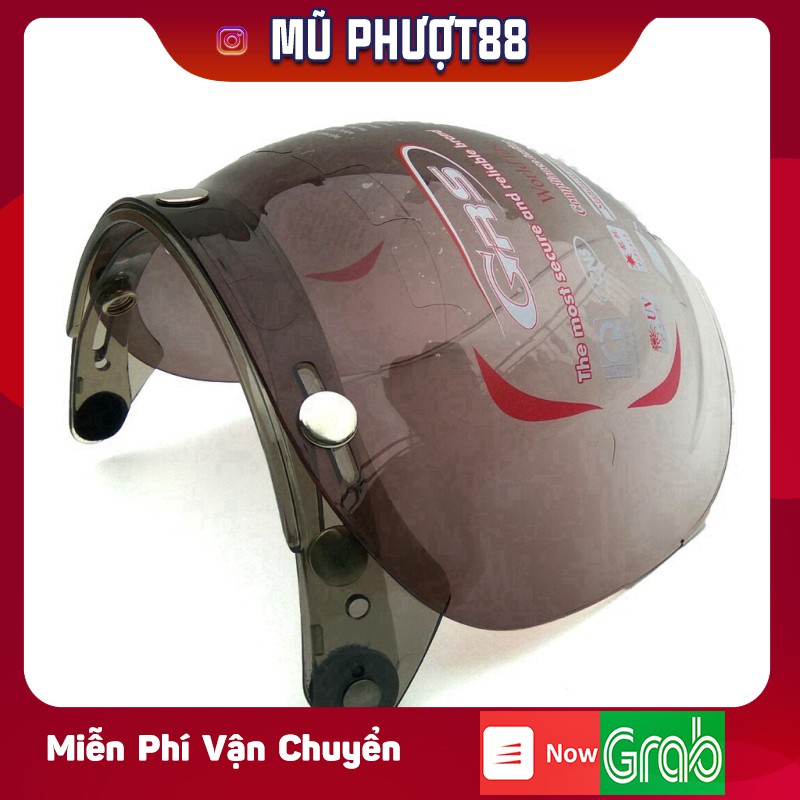 Kính cong gắn nón bảo hiểm, kính bubble classic clip thật