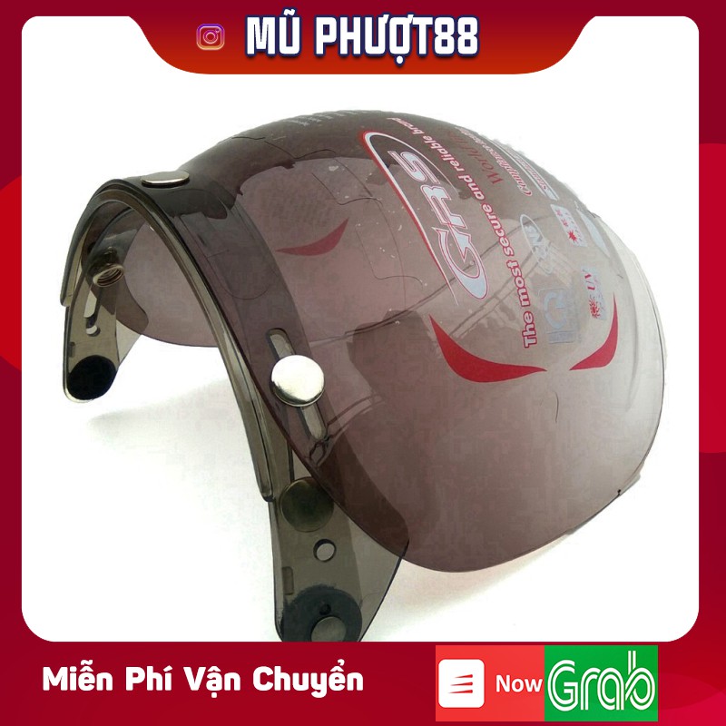 Kính cong gắn nón bảo hiểm, kính bubble classic clip thật