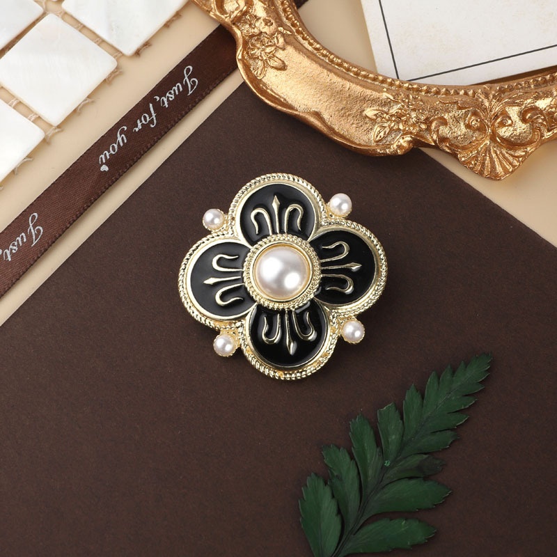 Ghim Cài Áo Hình Hoa Tráng Men Phong Cách Baroque Cổ Điển Tinh Tế Chất Lượng Cao Cho Nữ Bán Sỉ