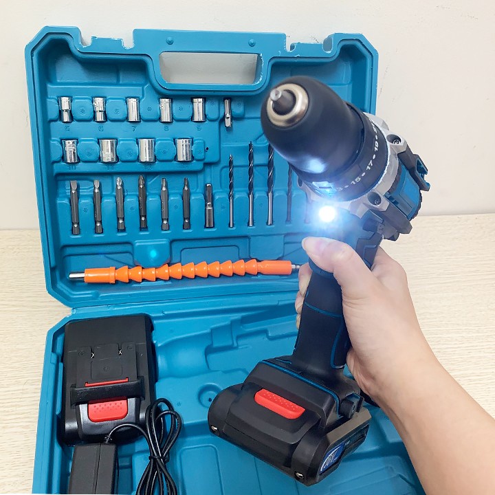 Bộ Máy Khoan Pin Bắt Vít Makita 36V 3 Chức Năng Kèm 2 Pin, Đầy Đủ 24 Phụ Kiện Đồ Nghề