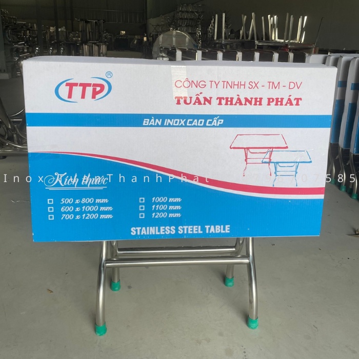 Bàn Inox chữ nhật đủ kích thước - Bàn quán ăn - bàn ăn cơm Inox Tuấn Thành Phát