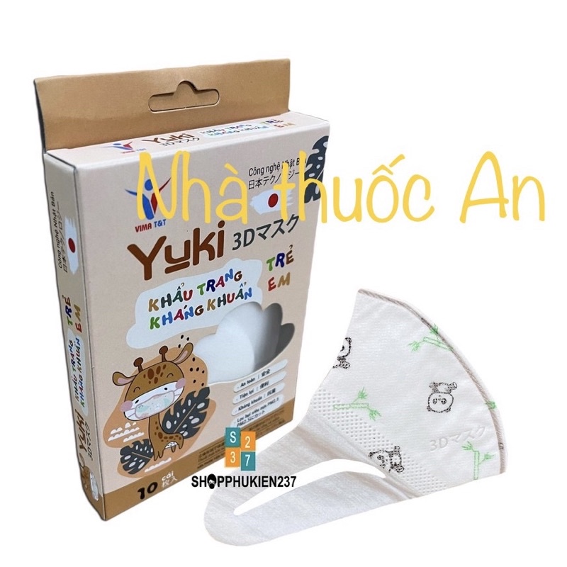 (chọn mẫu) Hộp 10 cái Khẩu trang trẻ em 3d