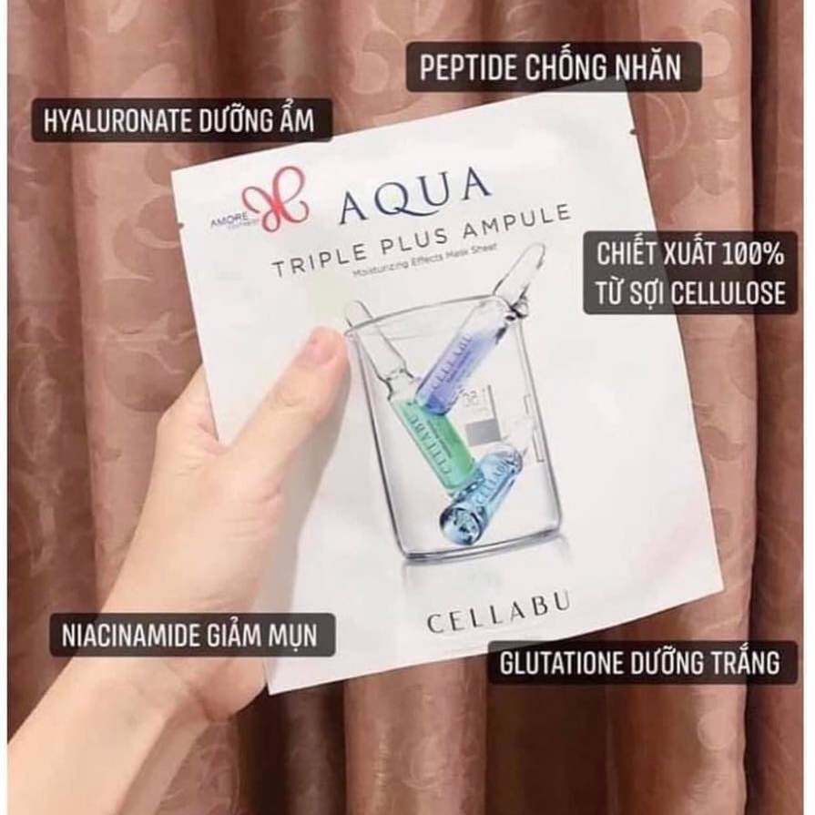 Mặt Nạ Đa Năng Amore Pacific Cellabu Aqua Triple Plus Ampoule Mask (1 Miếng) - Cấp Ẩm Và Dưỡng Trắng Da