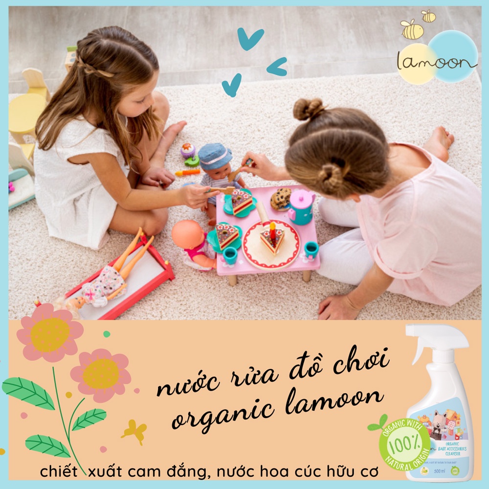 Nước rửa đồ chơi Organic cho bé Lamoon - Túi 450ml
