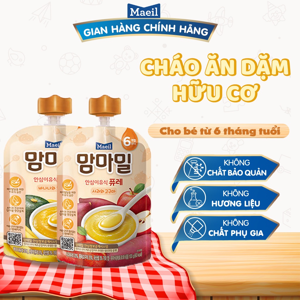 Cháo Ăn Dặm MAEIL Mam’ma Hàn Quốc Thành Phần Hữu Cơ An Toàn Cho Bé Từ 6M (100g)