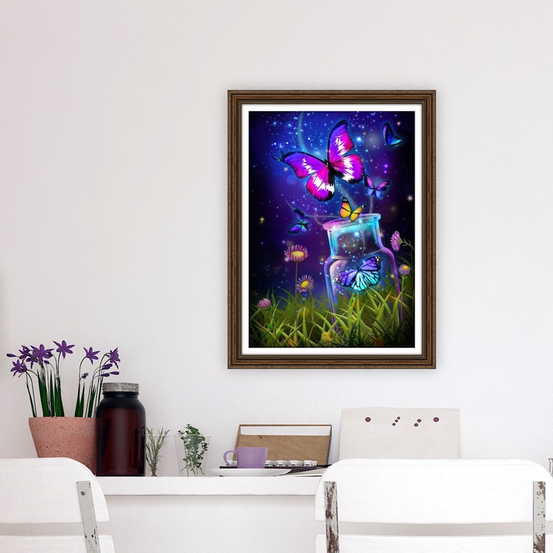 Bộ 1 Tranh Đính Đá Tự Làm Trang Trí Nhà Cửa Kích Thước 30 x 40Cm