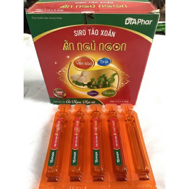 Siro tảo xoắn yến sào ăn ngủ ngon hộp 20 ống