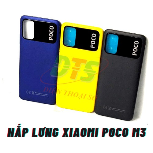 Nắp lưng sau xiaomi poco m3 màu xanh ,vàng, đen