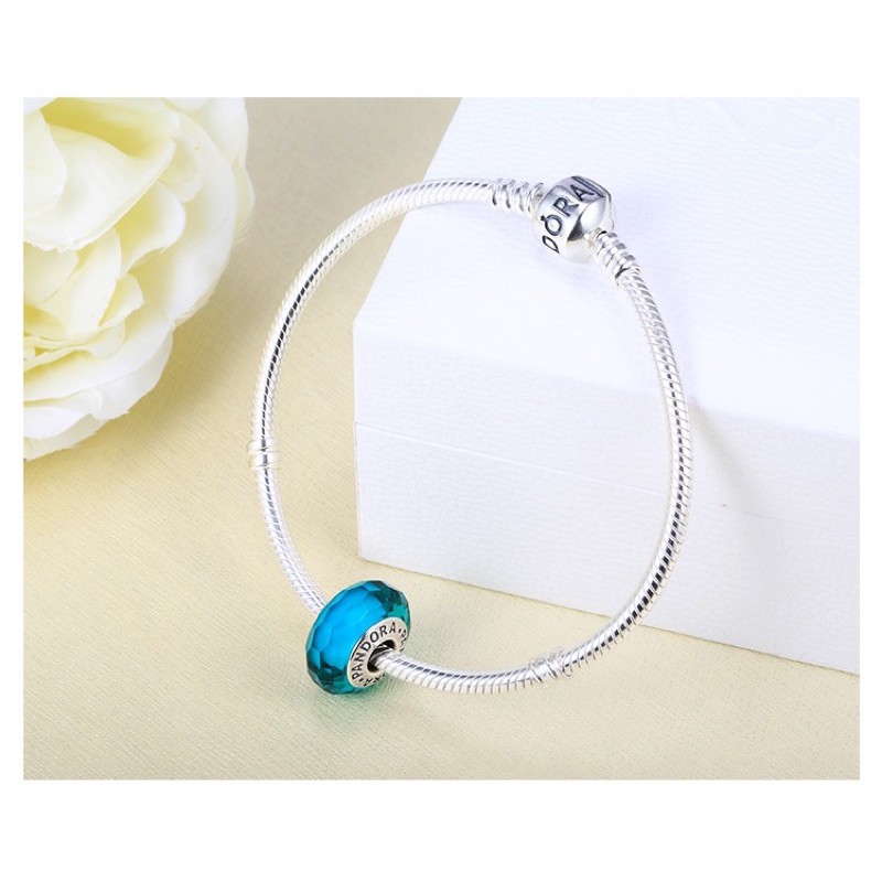 combo vòng tay mềm + hạt charm pan xanh ngọc bạc s925 cao cấp