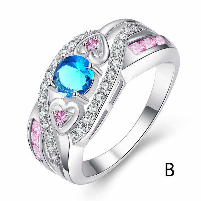 Nhẫn Bạc Nữ Hình Trái Tim Đính Đá Tím