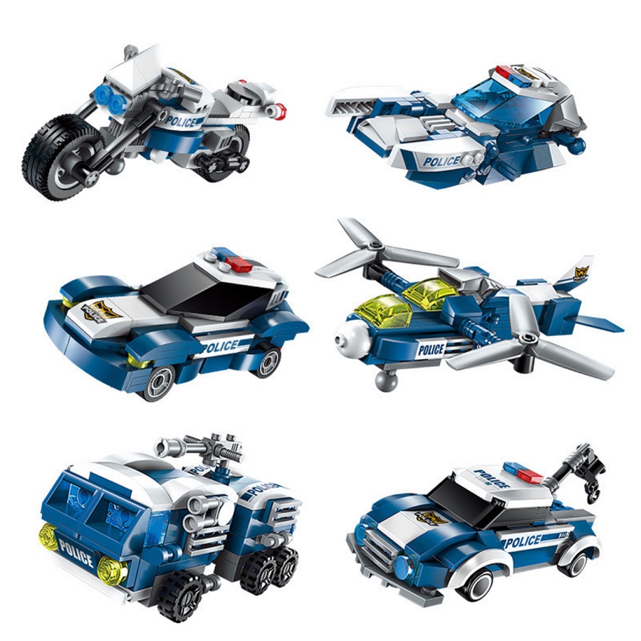 BỘ LEGO 6IN1 CẢNH SÁT ROBOT, ĐỒ CHƠI LẮP GHÉP XẾP HÌNH