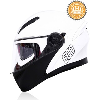 Nón bảo hiểm Lật hàm 2 kính EGO E9 (Trắng)