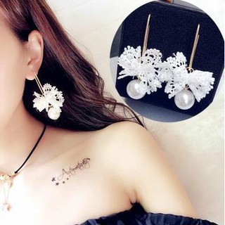 Bông tai hàn quốc bông tai đính nơ dễ thương hoa tai cá tính