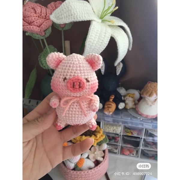 Heo bobo móc khoá heo len