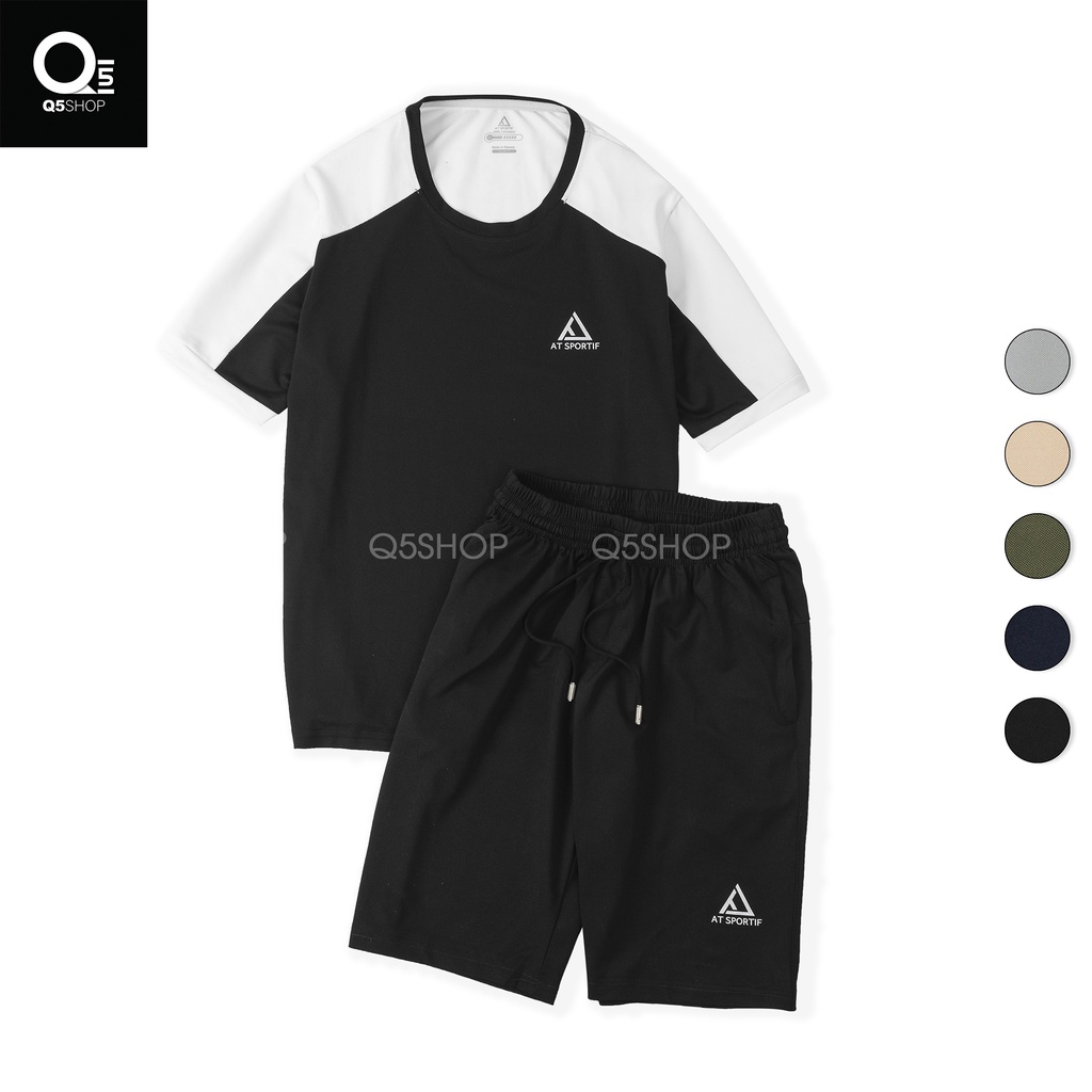 Bộ thể thao nam thời trang cao cấp mặc nhà chất thun co Giãn, năng động mùa Hè, 5 màu trẻ trung.