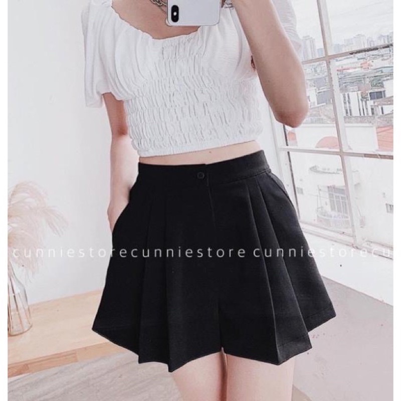 Quần sooc xếp ly kiểu dáng hàn quốc