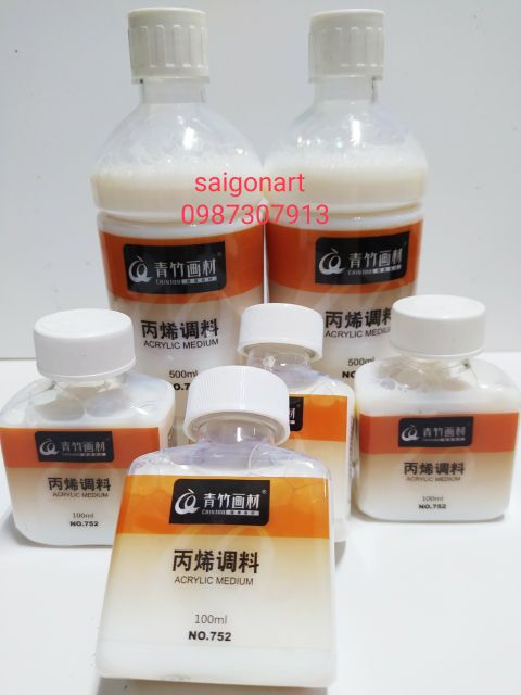 Dung Môi Làm Chậm Khô, Tăng Sáng, Bền Màu Pha Acrylic Chinjoo 500ml