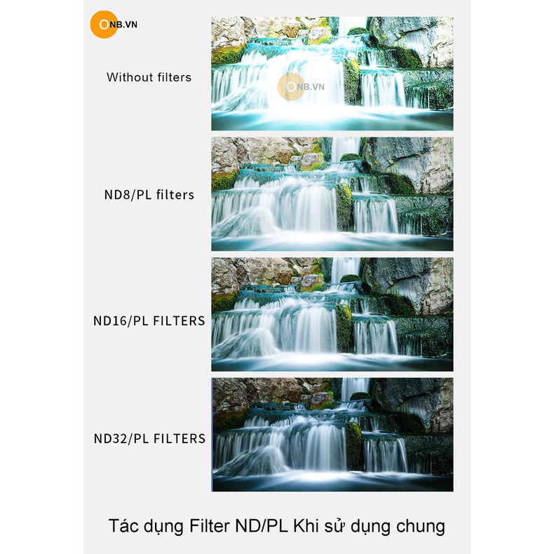 Telesin Bộ 3 dòng filter chất lượng Filter ND-PL 8 16 32 cho Gopro 10 Gopro 9
