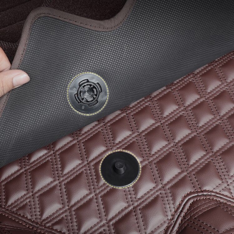 Thảm lót sàn ô tô 6D cao cấp cho Peugoet 3008 da không mùi không thấm nước phủ kín 90% sàn xe